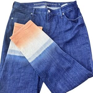 Chico's So Slimming Girlfriend Slim Leg Ankle Jeans Size 2 12 Ombre Dip Dye